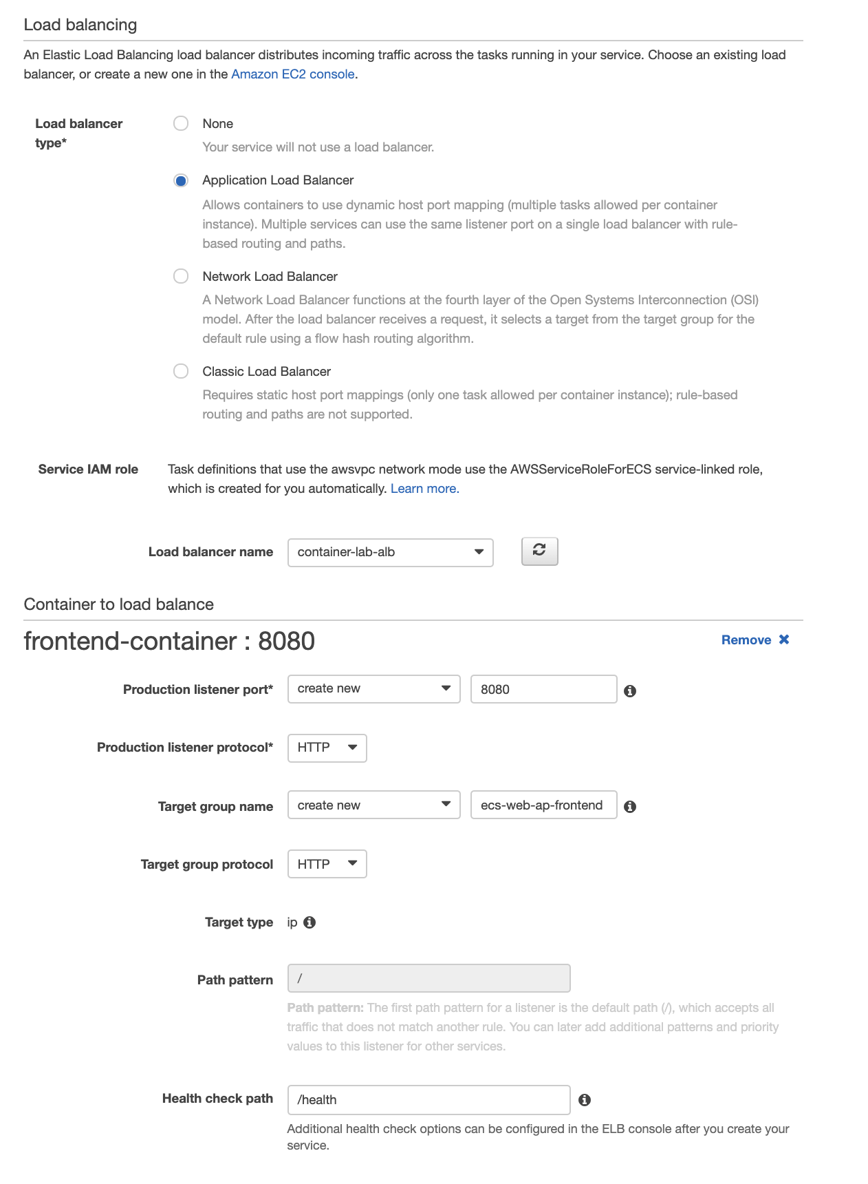 ECS Network configuration